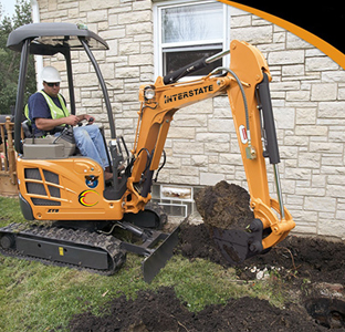 excavator in yard